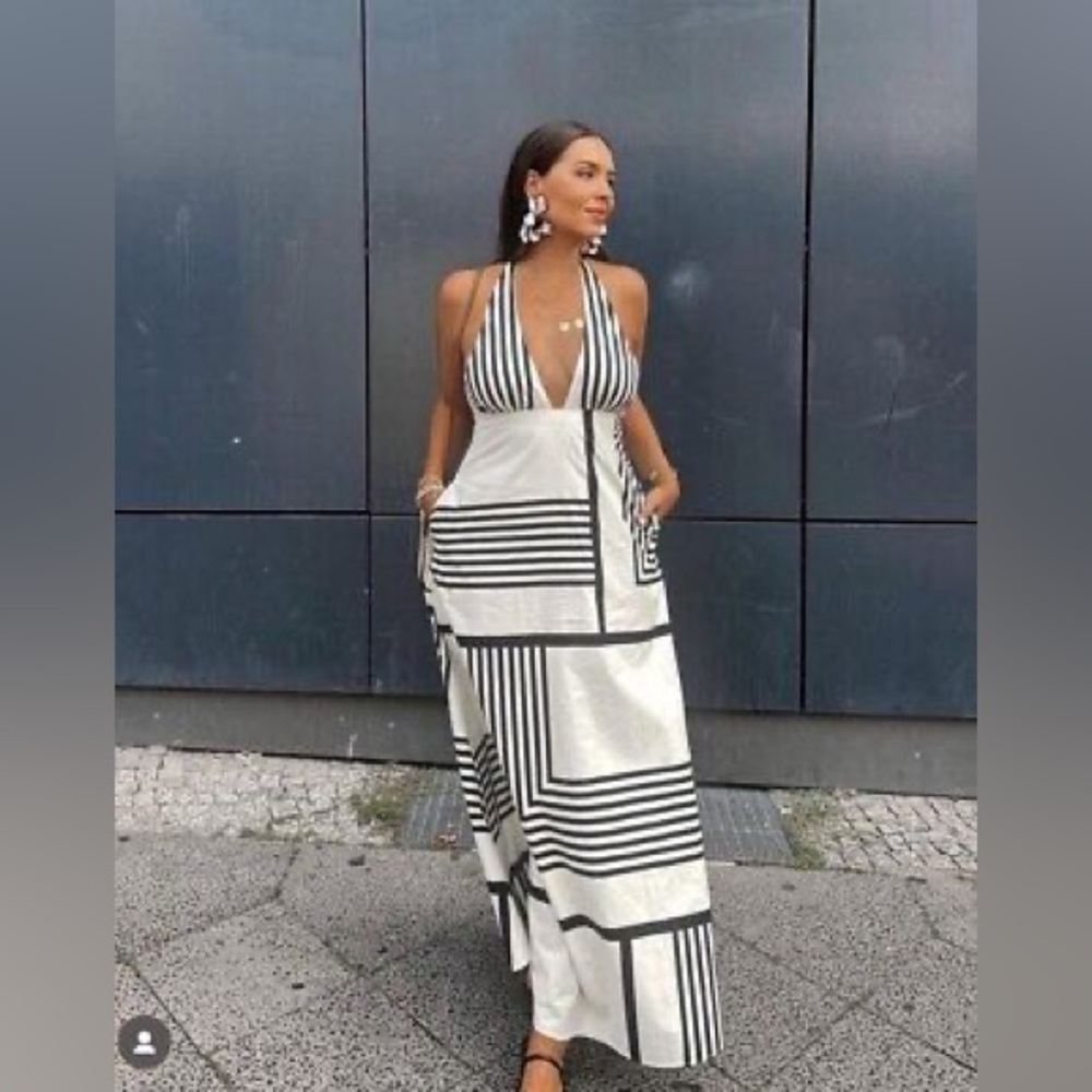 ZARA STRIPED POPLIN MIDI DRESS -Sold Out everywhere